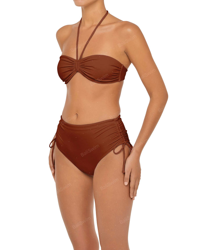 BSWS-B89 High Waisted Side Tunneled Bikini Bottom