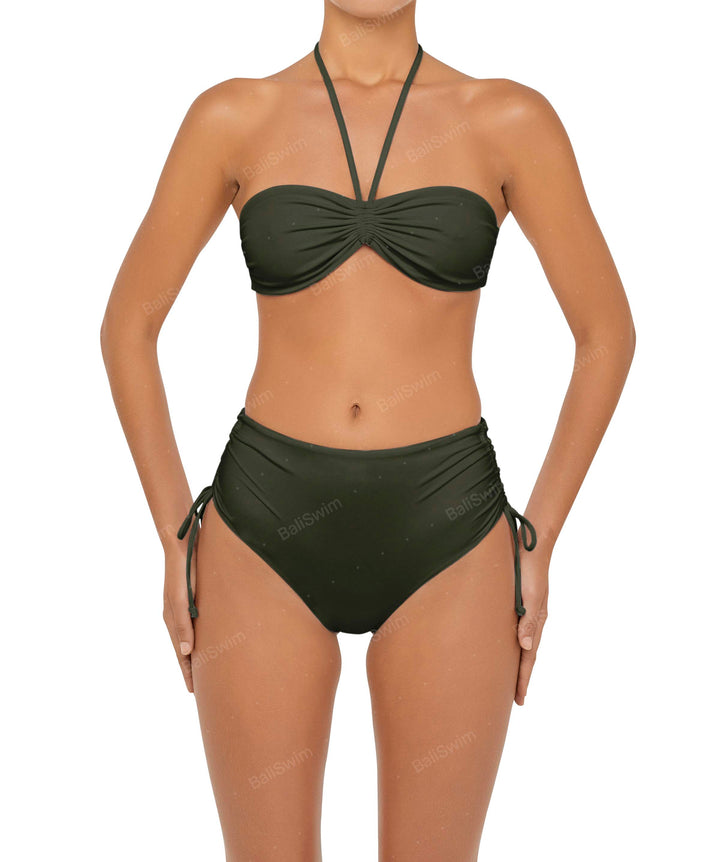 BSWS-B89 High Waisted Side Tunneled Bikini Bottom