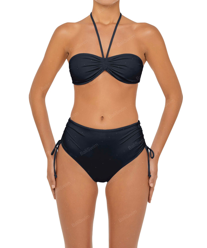 BSWS-B89 High Waisted Side Tunneled Bikini Bottom
