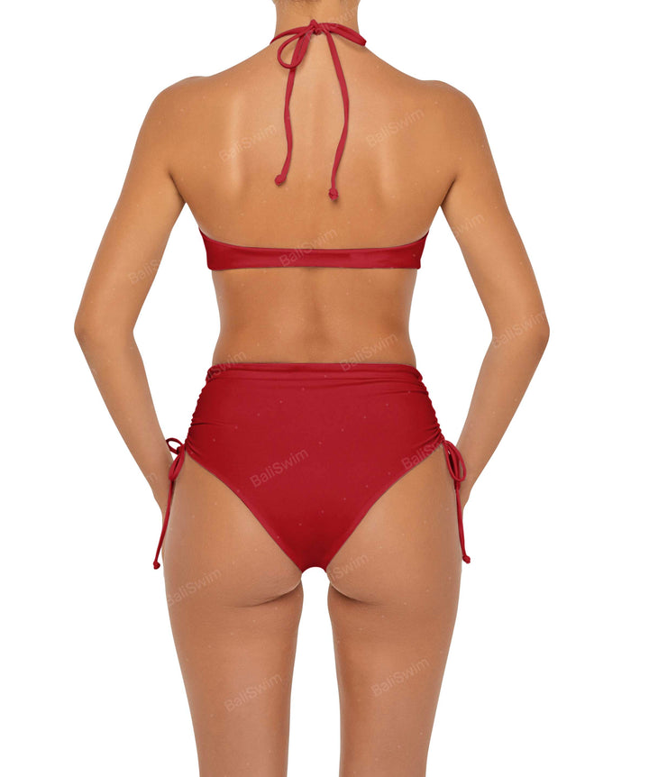 BSWS-B89 High Waisted Side Tunneled Bikini Bottom