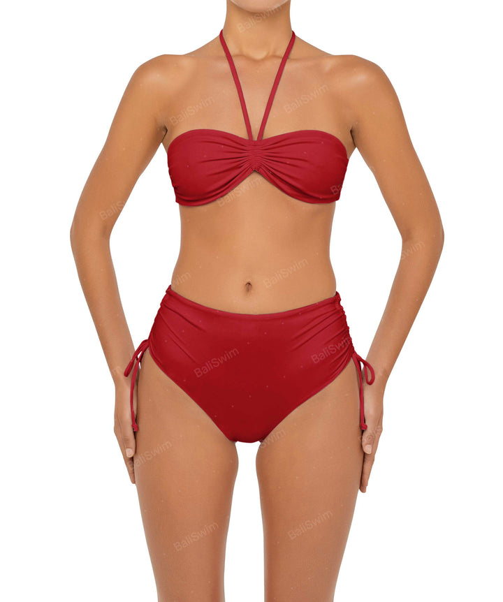 BSWS-B89 High Waisted Side Tunneled Bikini Bottom