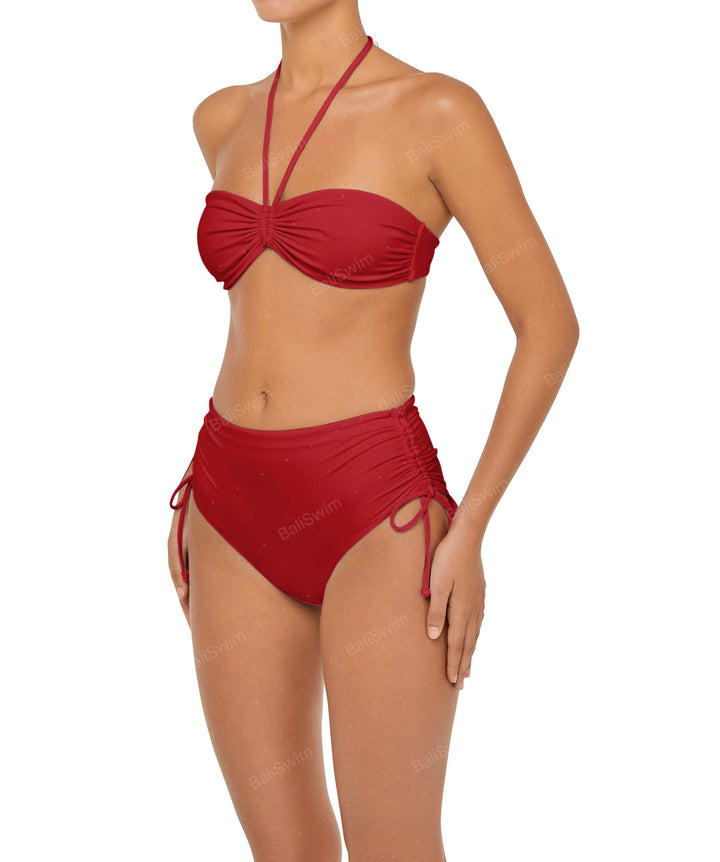 BSWS-B89 High Waisted Side Tunneled Bikini Bottom