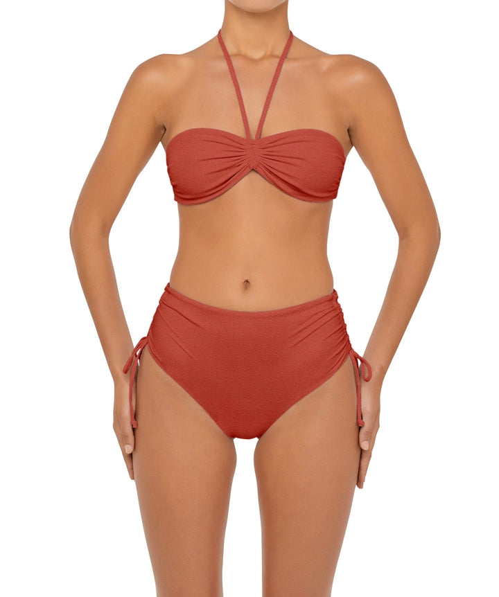 BSWS-B89 High Waisted Side Tunneled Bikini Bottom