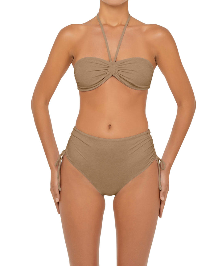 BSWS-B89 High Waisted Side Tunneled Bikini Bottom