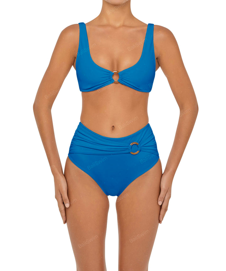 BSWS-B90 High Waisted Waist Belted O'Ring Bikini Bottom