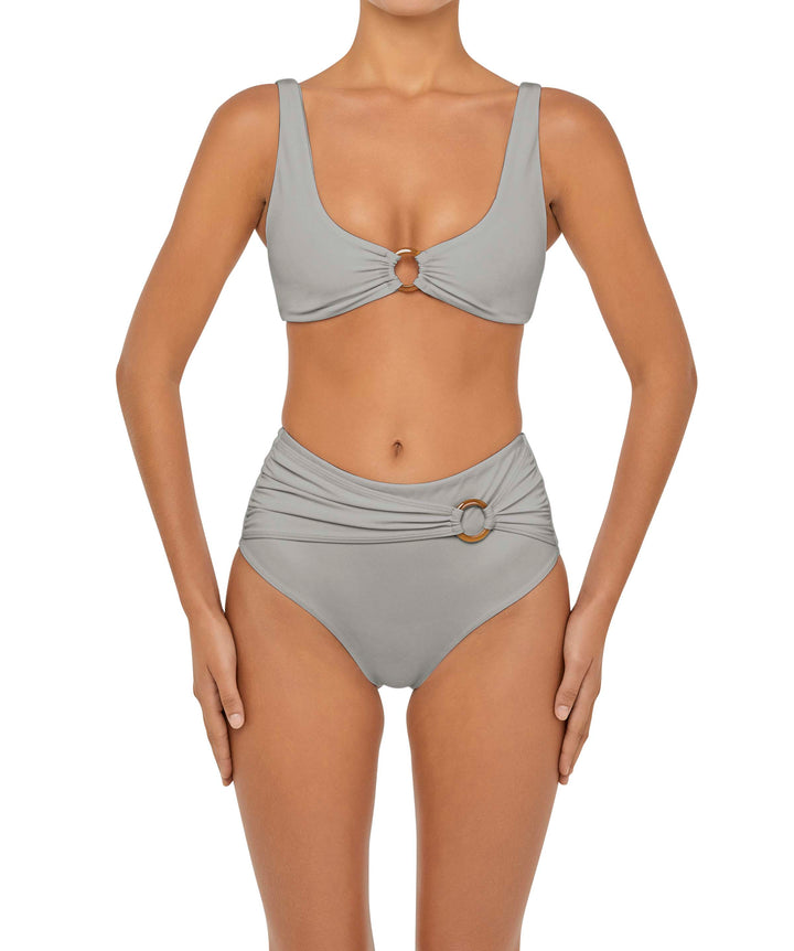 BSWS-B90 High Waisted Waist Belted O'Ring Bikini Bottom