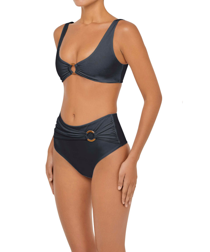 BSWS-B90 High Waisted Waist Belted O'Ring Bikini Bottom