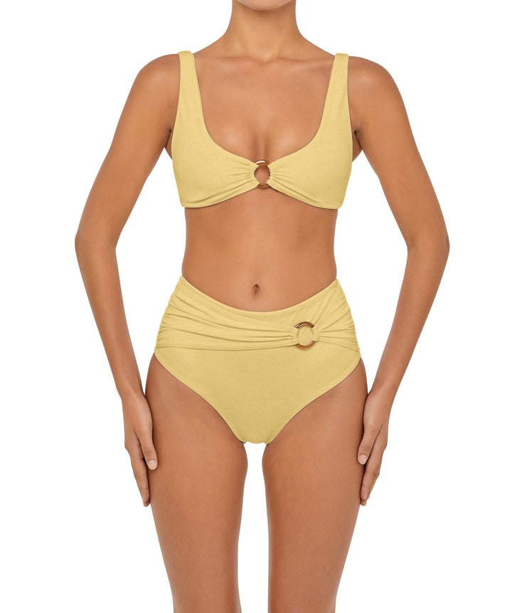 BSWS-B90 High Waisted Waist Belted O'Ring Bikini Bottom