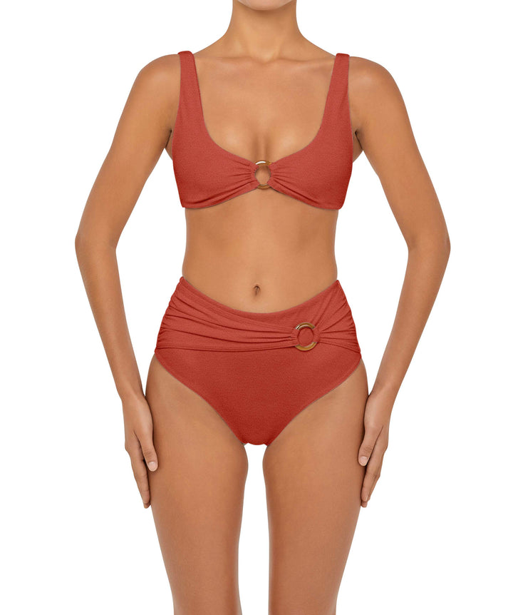 BSWS-B90 High Waisted Waist Belted O'Ring Bikini Bottom