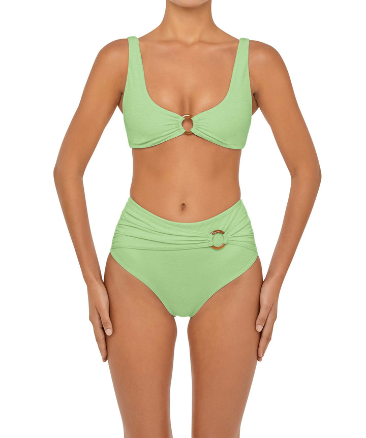 BSWS-B90 High Waisted Waist Belted O'Ring Bikini Bottom