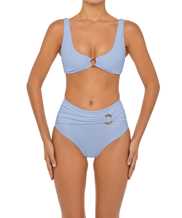 BSWS-B90 High Waisted Waist Belted O'Ring Bikini Bottom