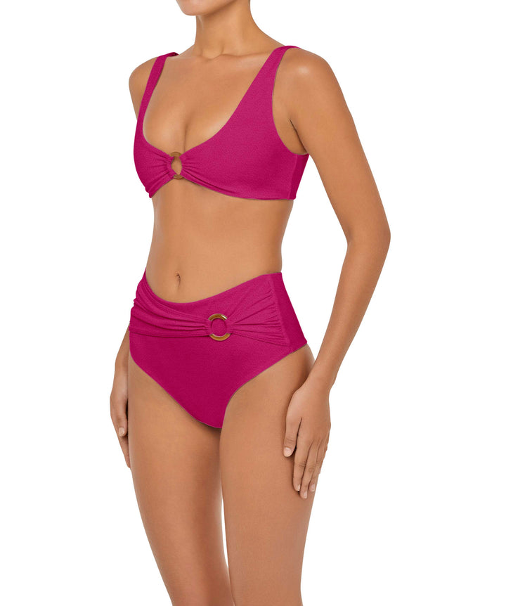 BSWS-B90 High Waisted Waist Belted O'Ring Bikini Bottom