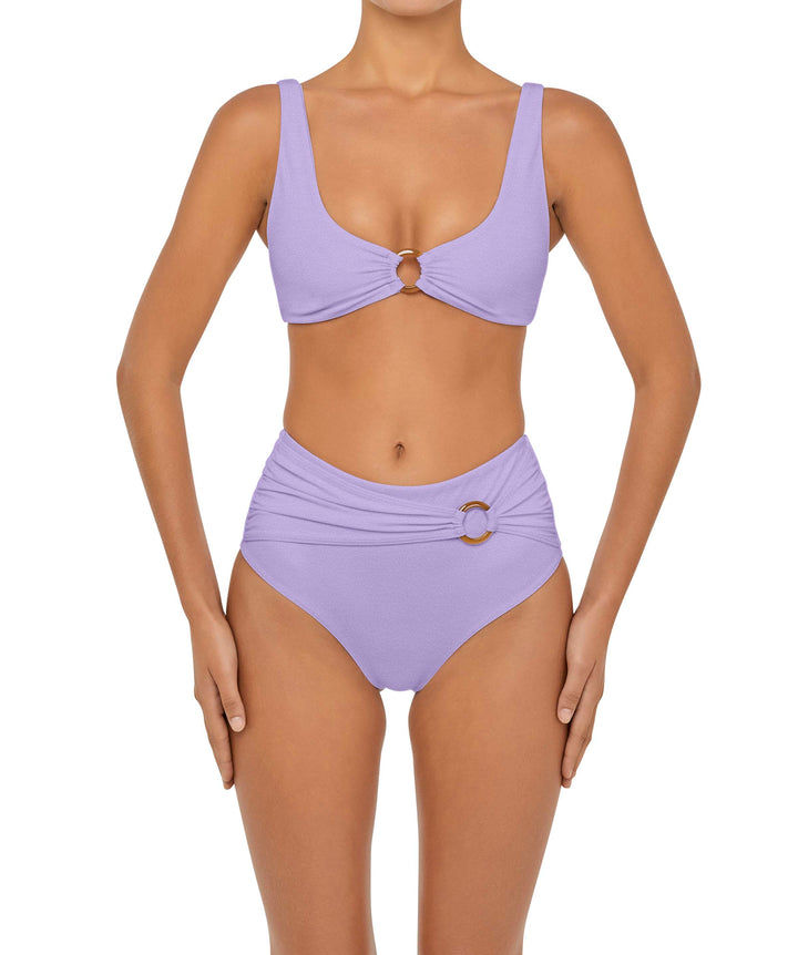BSWS-B90 High Waisted Waist Belted O'Ring Bikini Bottom