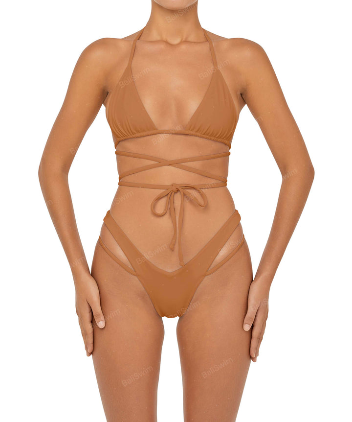 BSWS-B91 V-Waisted Double Strap Bikini Bottom