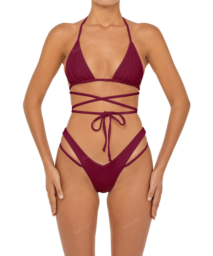 BSWS-B91 V-Waisted Double Strap Bikini Bottom