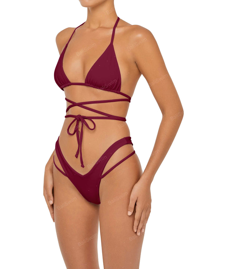 BSWS-B91 V-Waisted Double Strap Bikini Bottom