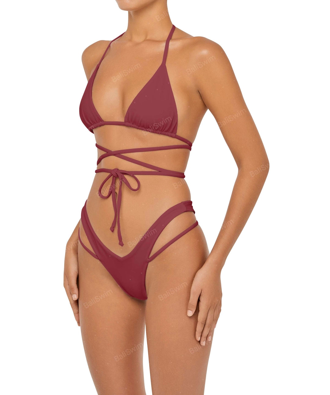 BSWS-B91 V-Waisted Double Strap Bikini Bottom