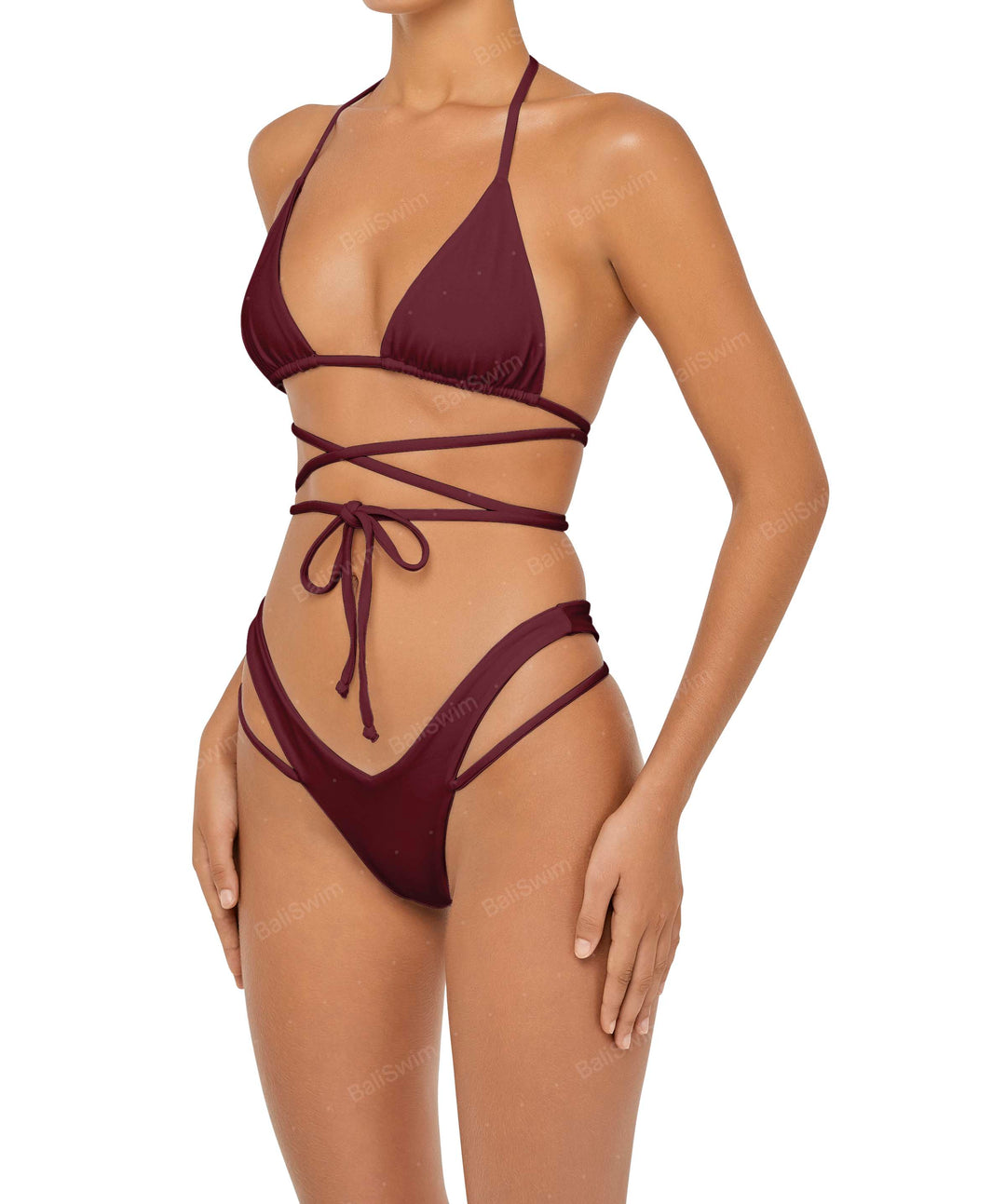 BSWS-T91 Wrap Around Straps Halter Bikini Top