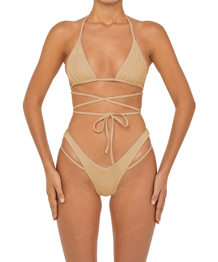 BSWS-T91 Wrap Around Straps Halter Bikini Top