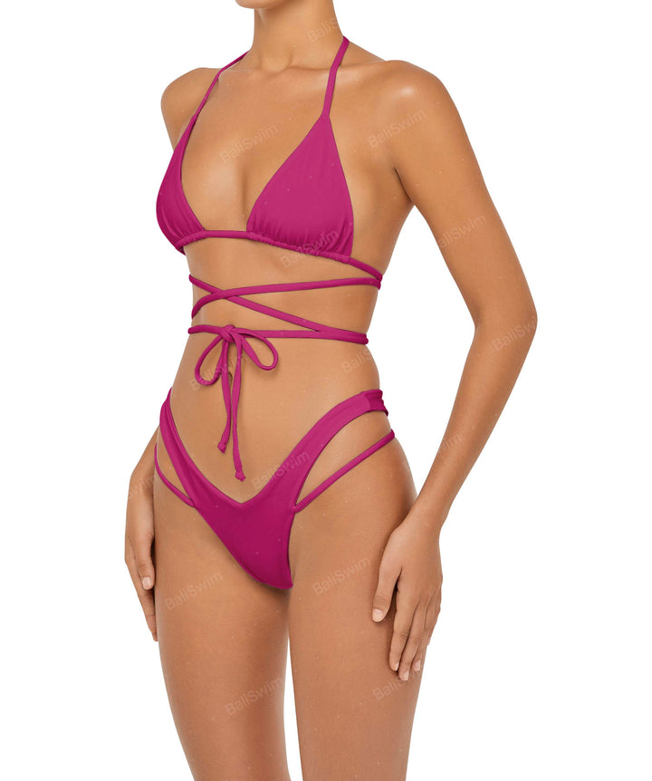 BSWS-T91 Wrap Around Straps Halter Bikini Top