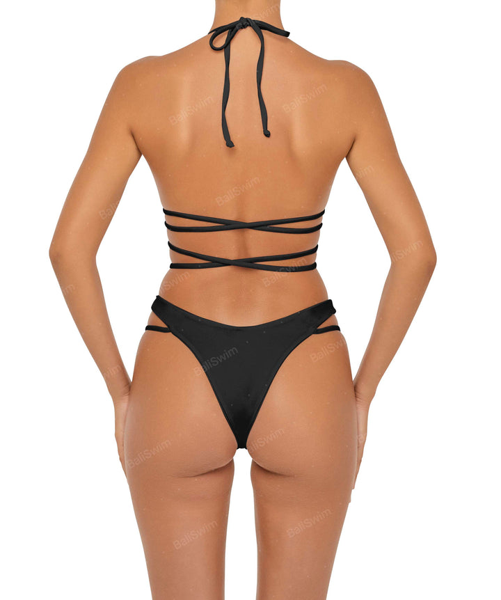 BSWS-T91 Wrap Around Straps Halter Bikini Top