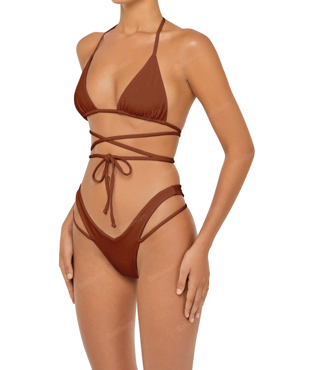 BSWS-T91 Wrap Around Straps Halter Bikini Top