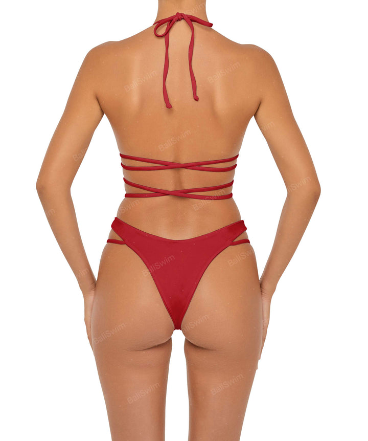 BSWS-T91 Wrap Around Straps Halter Bikini Top