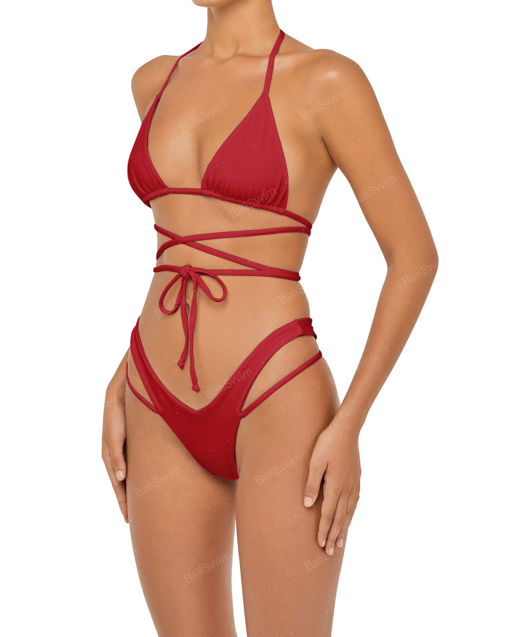 BSWS-T91 Wrap Around Straps Halter Bikini Top