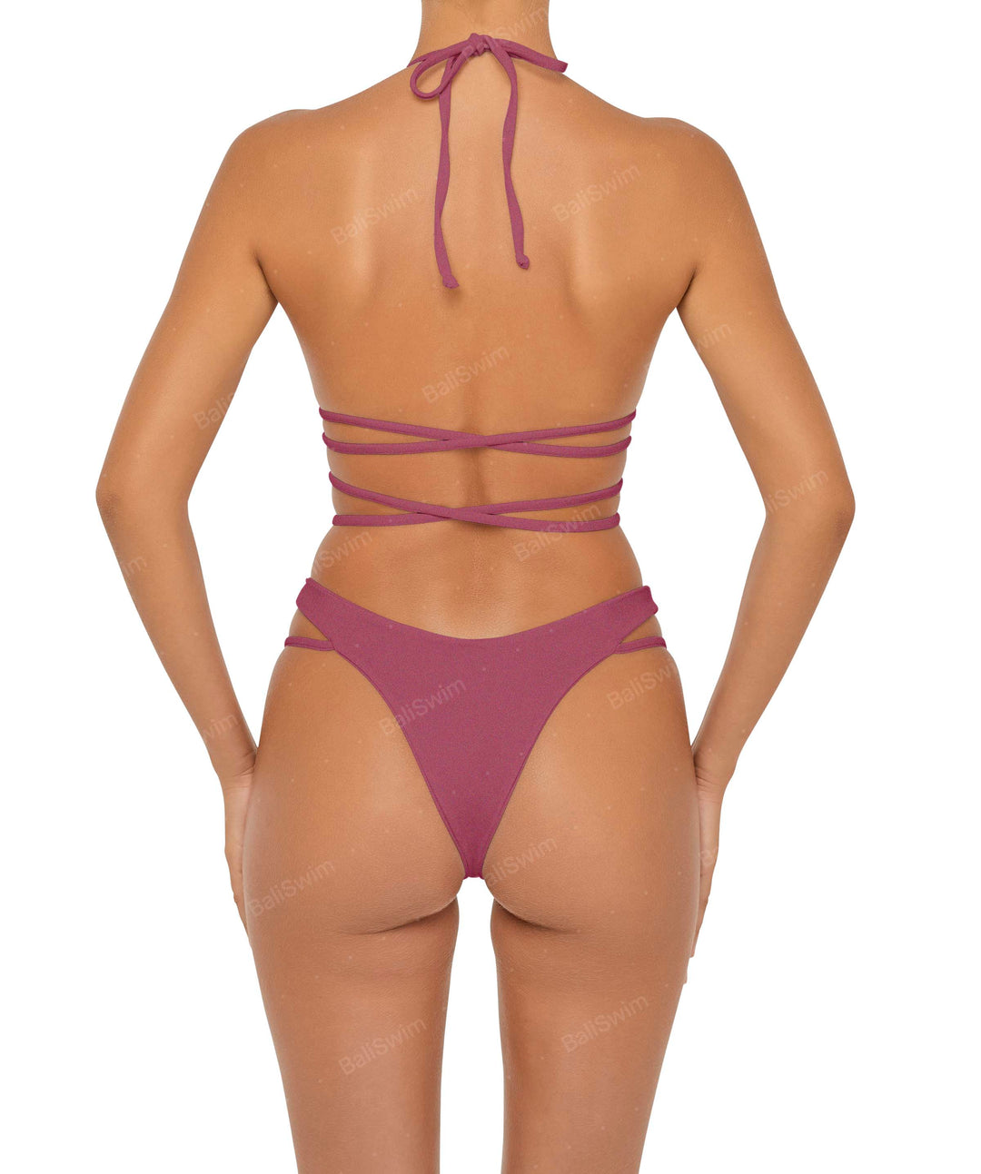 BSWS-T91 Wrap Around Straps Halter Bikini Top