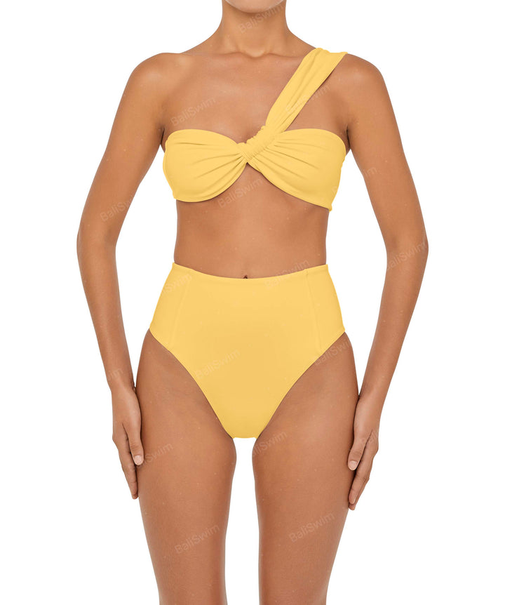 BSWS-T92 Ruched One Shoulder Bikini Top