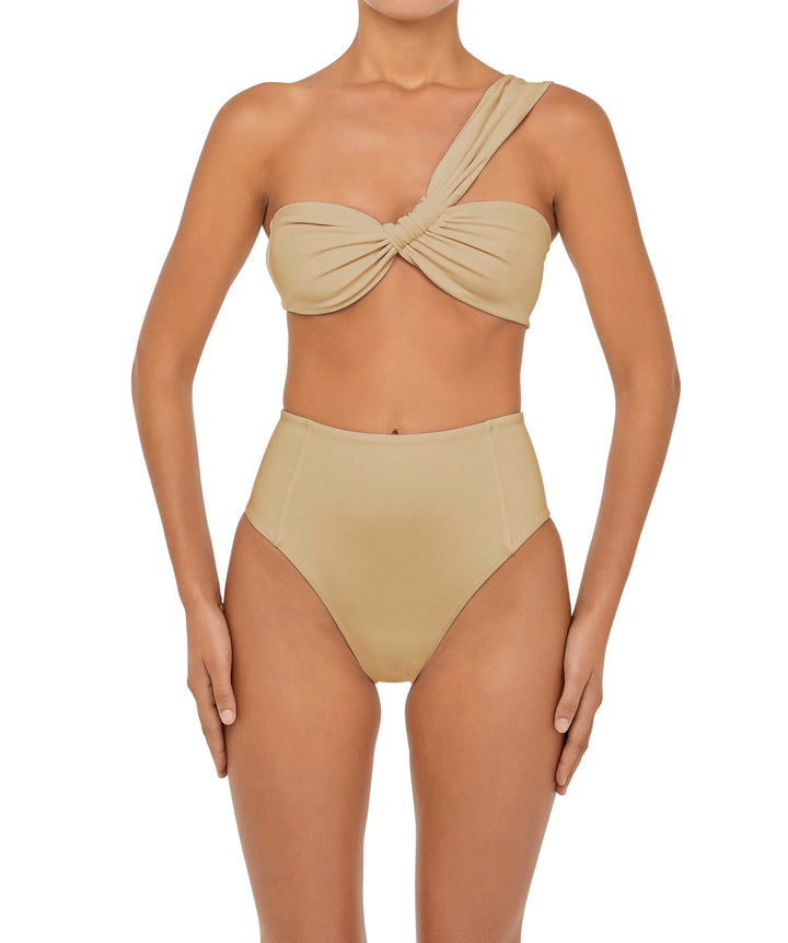 BSWS-T92 Ruched One Shoulder Bikini Top