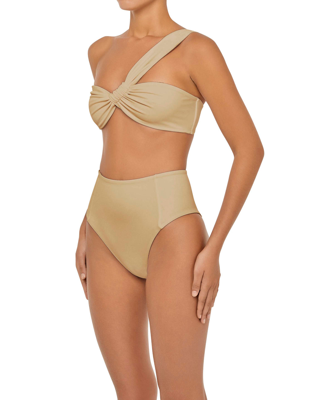 BSWS-T92 Ruched One Shoulder Bikini Top