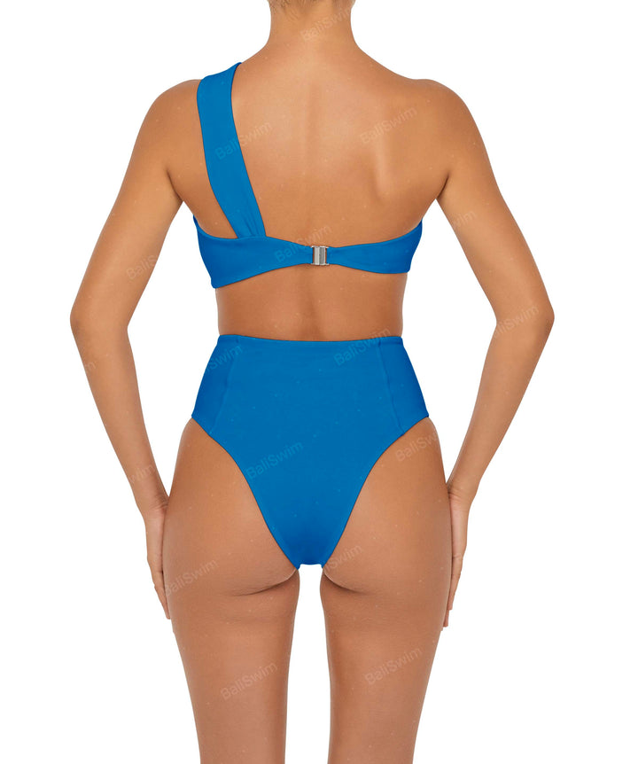 BSWS-T92 Ruched One Shoulder Bikini Top
