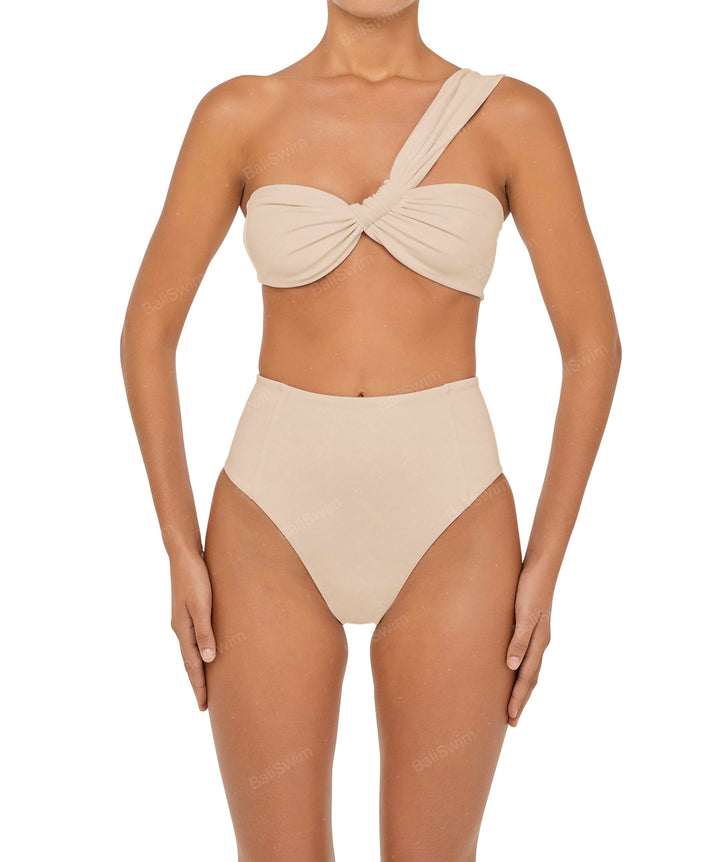 BSWS-T92 Ruched One Shoulder Bikini Top