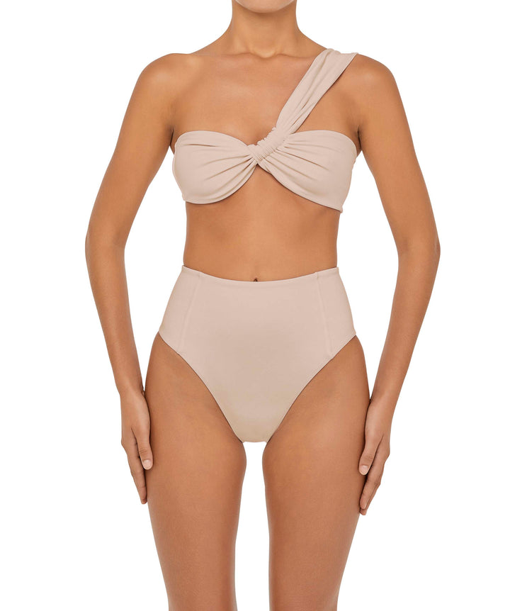 BSWS-T92 Ruched One Shoulder Bikini Top