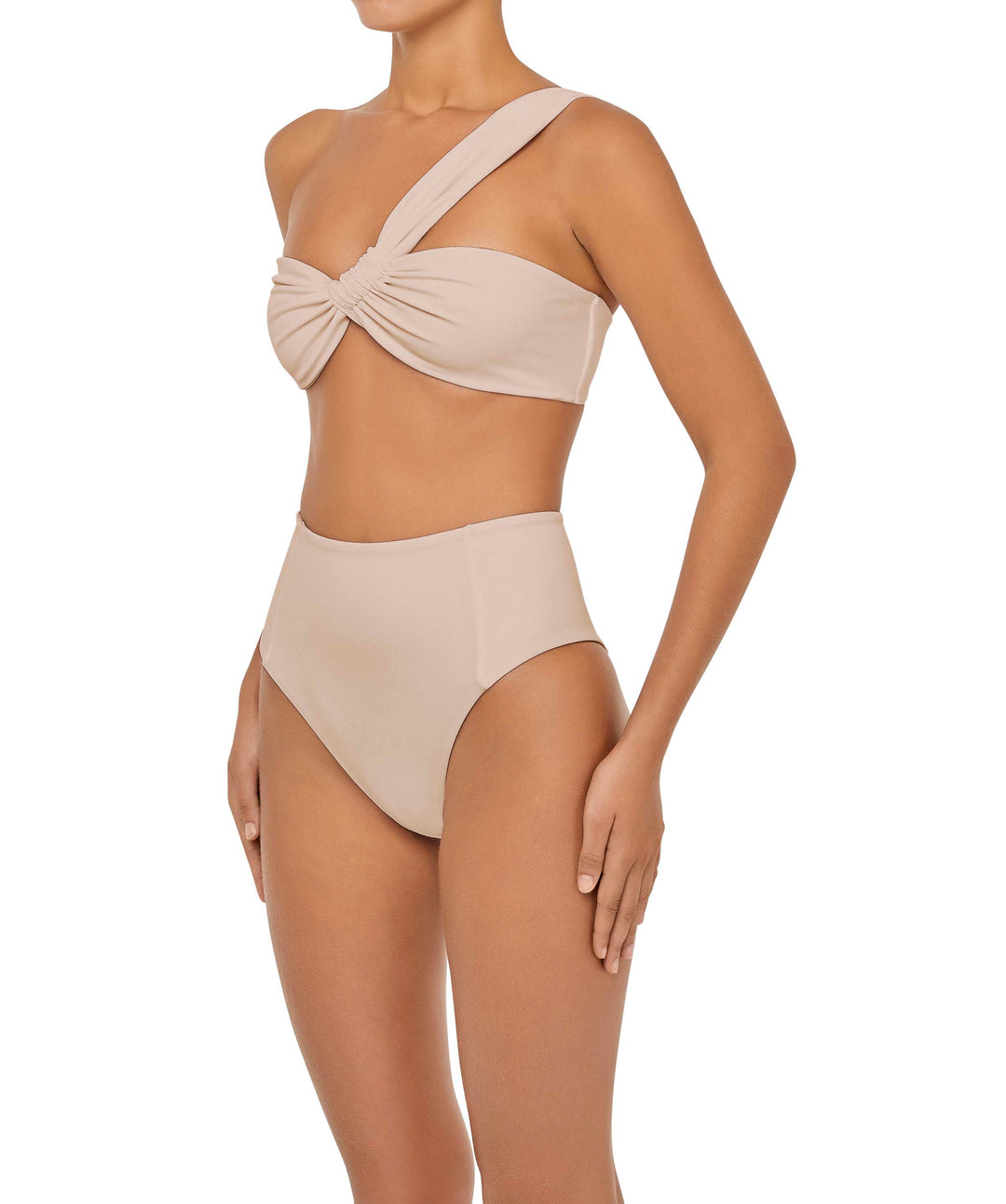 BSWS-T92 Ruched One Shoulder Bikini Top
