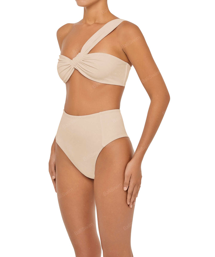 BSWS-T92 Ruched One Shoulder Bikini Top