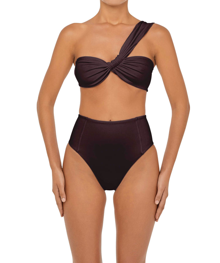 BSWS-T92 Ruched One Shoulder Bikini Top