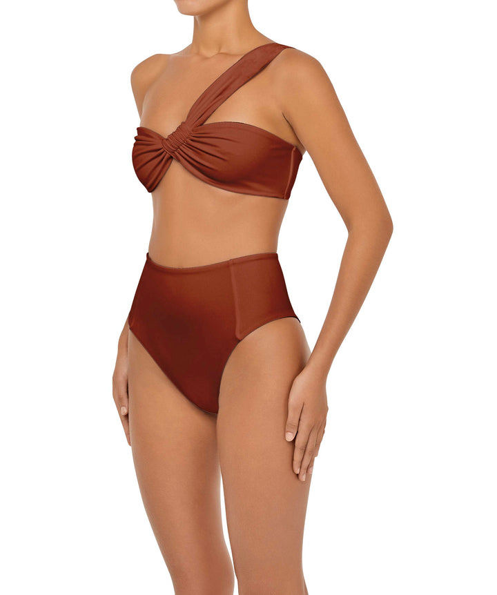 BSWS-T92 Ruched One Shoulder Bikini Top