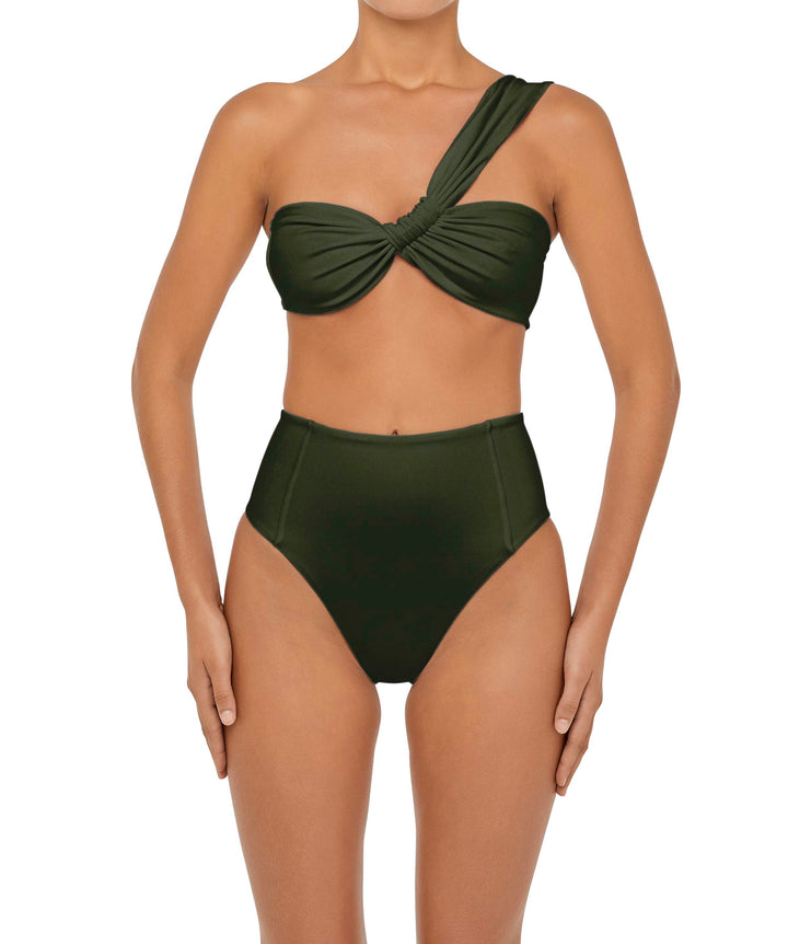 BSWS-T92 Ruched One Shoulder Bikini Top