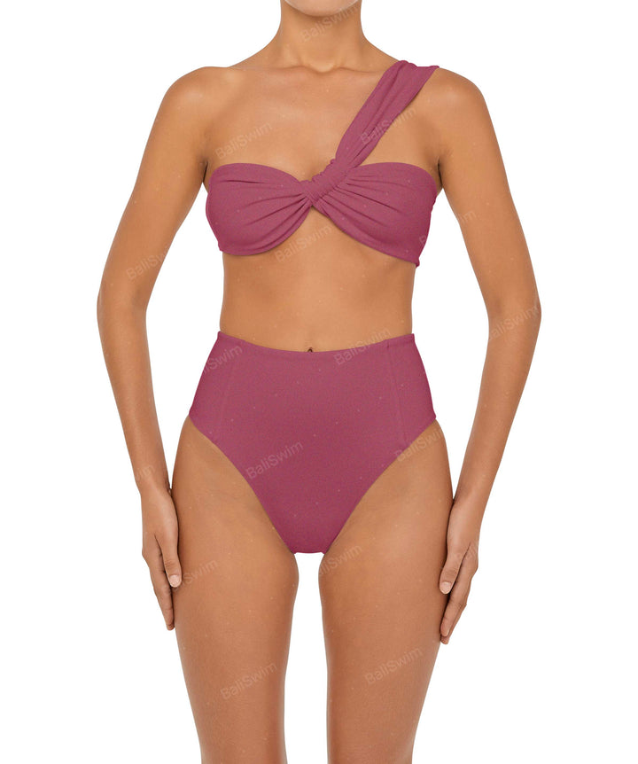 BSWS-T92 Ruched One Shoulder Bikini Top