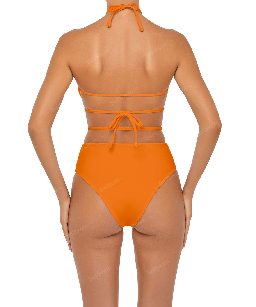 BSWS-B93 High Waisted Strap Cutout Bikini Bottom