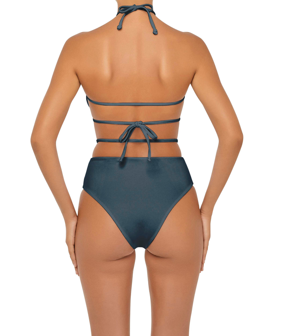 BSWS-B93 High Waisted Strap Cutout Bikini Bottom