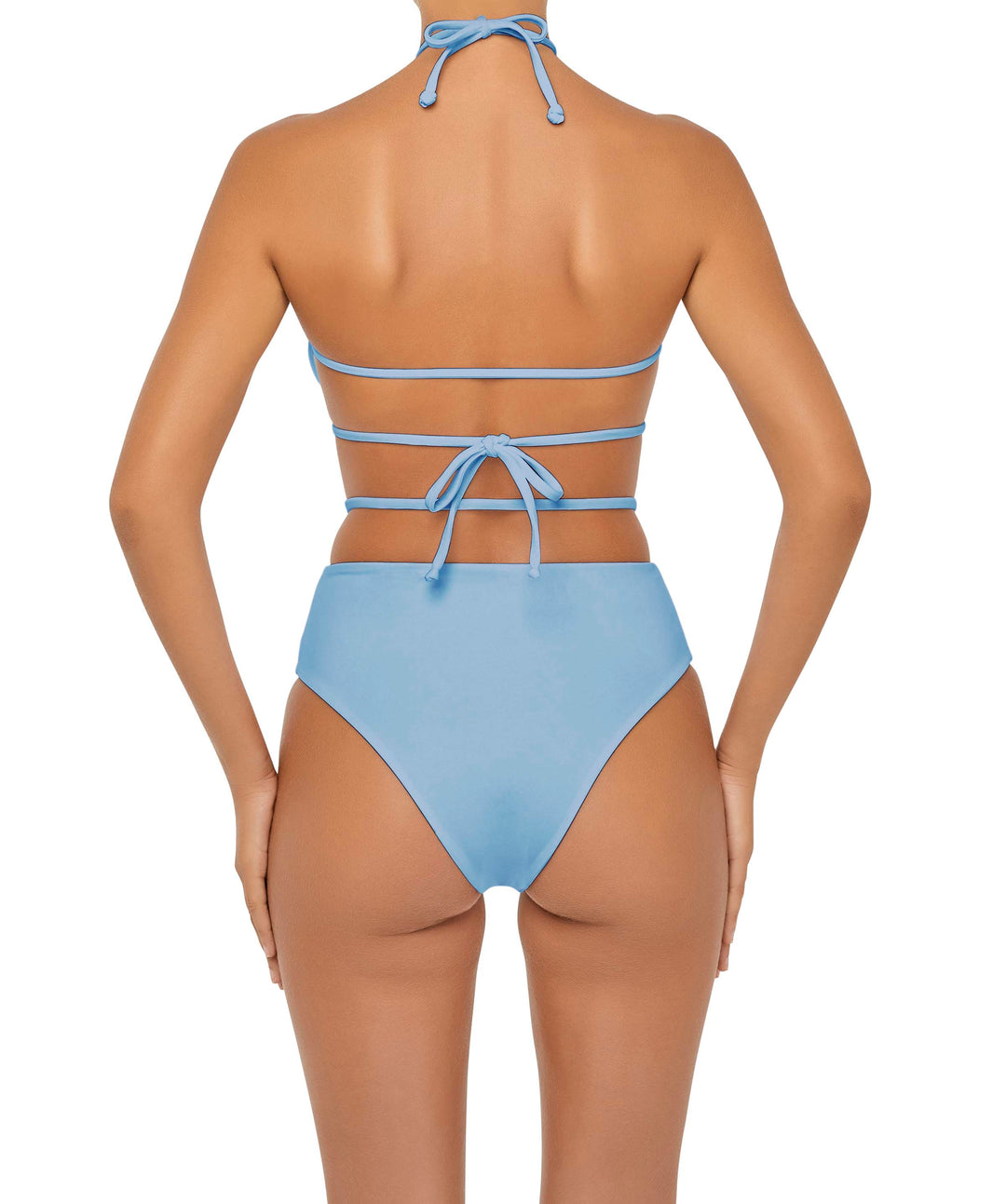 BSWS-B93 High Waisted Strap Cutout Bikini Bottom