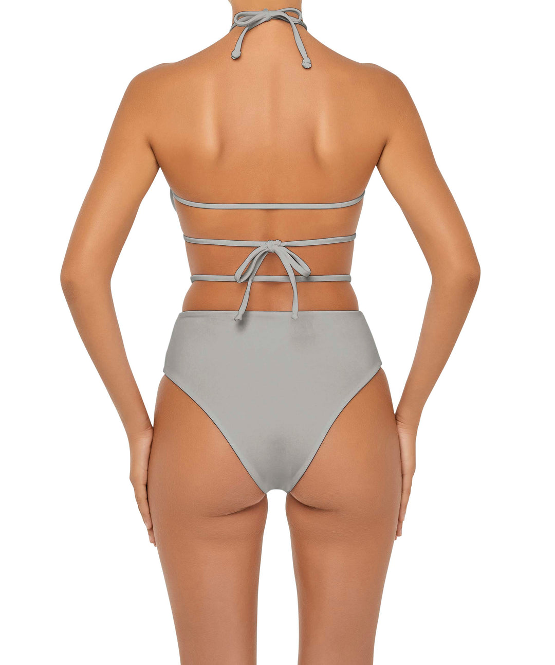BSWS-B93 High Waisted Strap Cutout Bikini Bottom