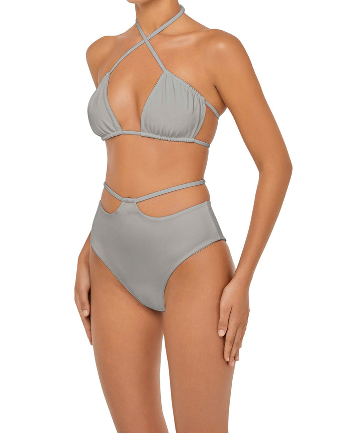 BSWS-B93 High Waisted Strap Cutout Bikini Bottom