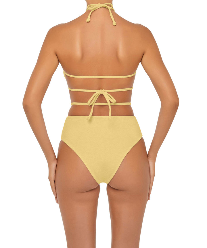 BSWS-B93 High Waisted Strap Cutout Bikini Bottom
