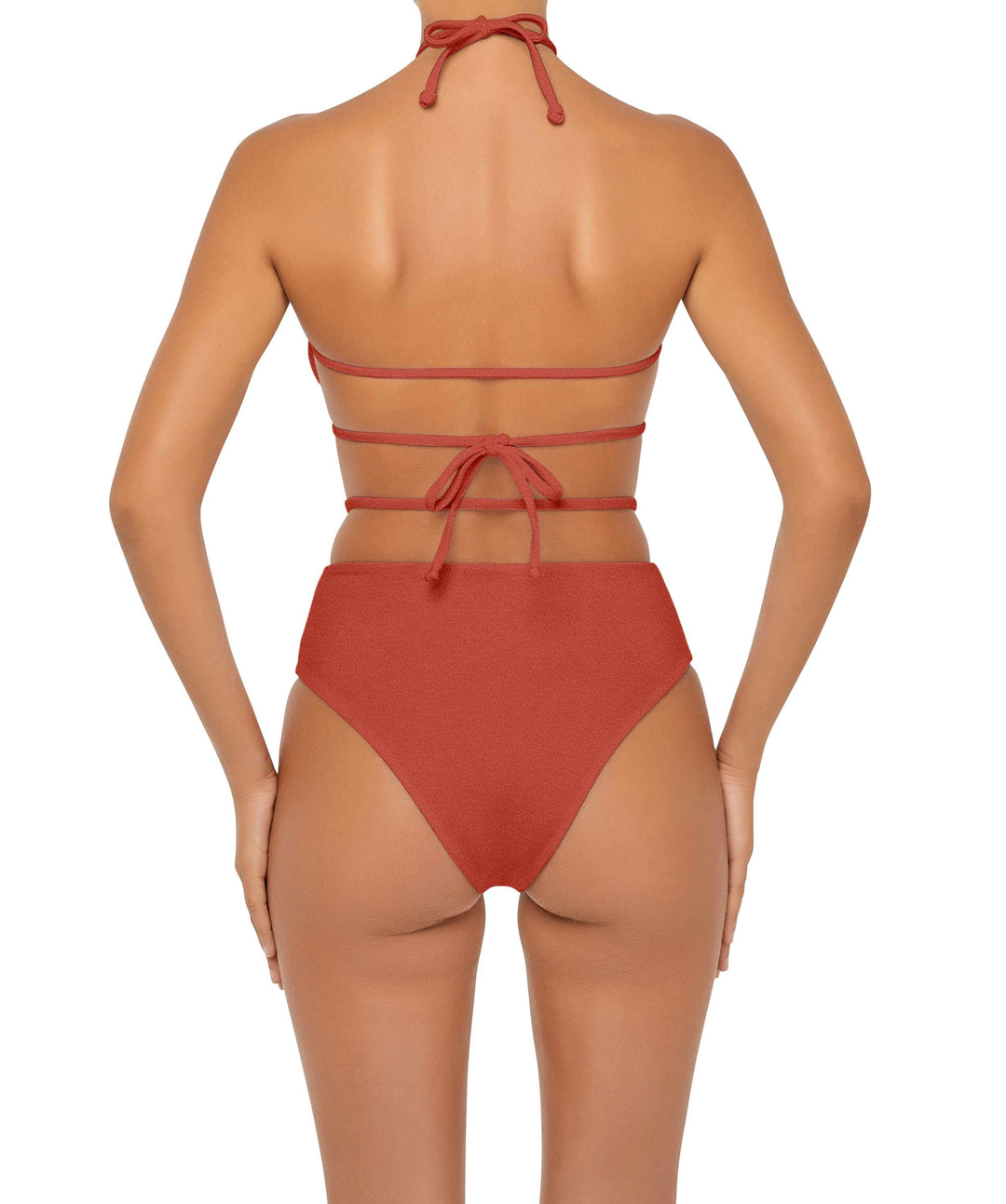 BSWS-B93 High Waisted Strap Cutout Bikini Bottom