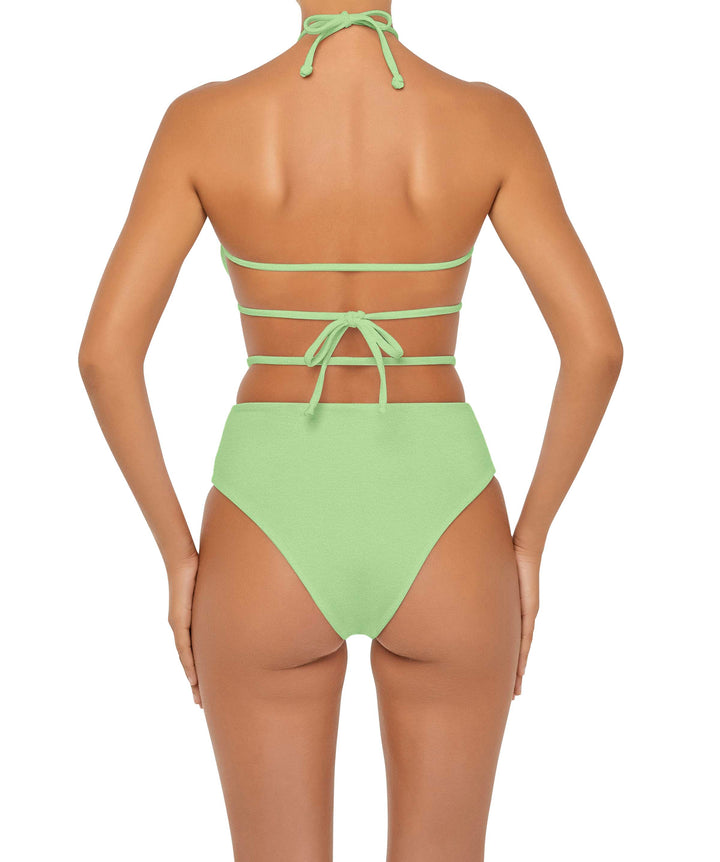 BSWS-B93 High Waisted Strap Cutout Bikini Bottom