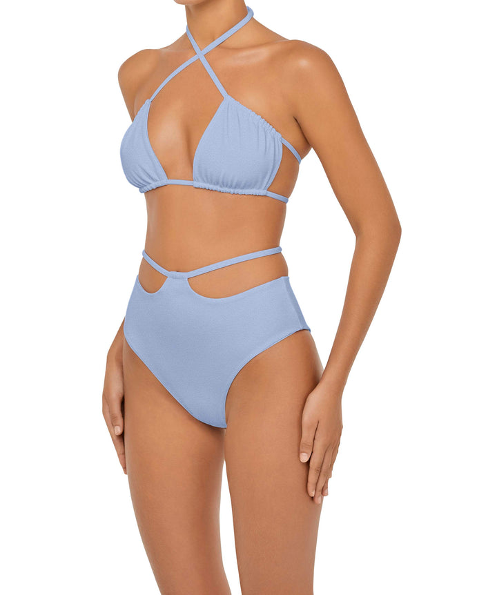 BSWS-B93 High Waisted Strap Cutout Bikini Bottom